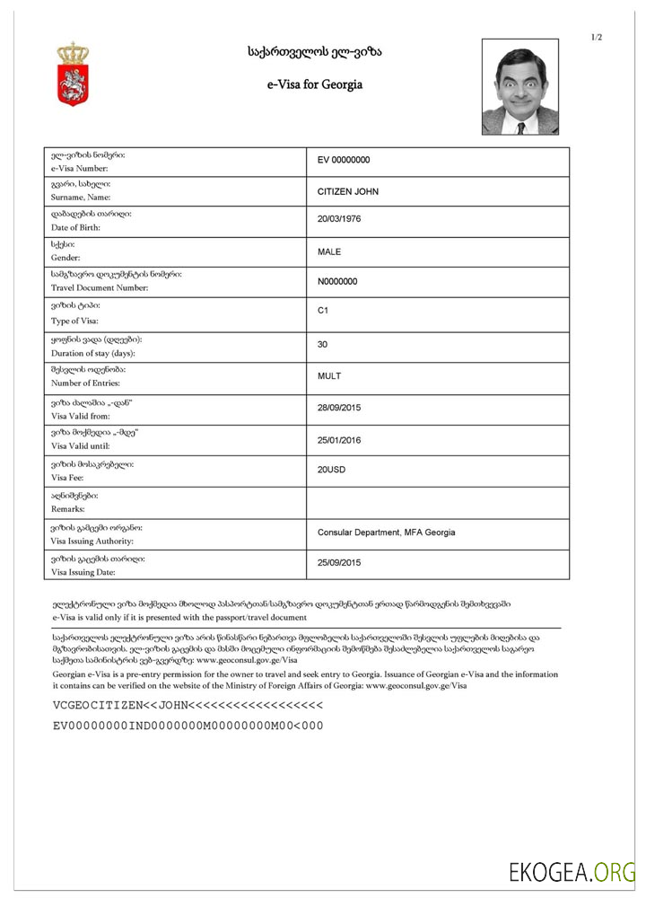 Visa électronique pour GÉORGIE
